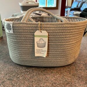 Gray diaper caddy